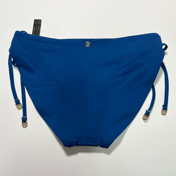 Victoria Secret Large L Bikini Bottom DOUBLE Side Tie Shine Sapphire Blue - Picture 7 of 9